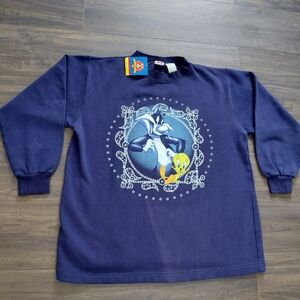 Vintage 2000 Sylvester & Tweety Looney Tunes Sweatshirt w Tag - Sz XL